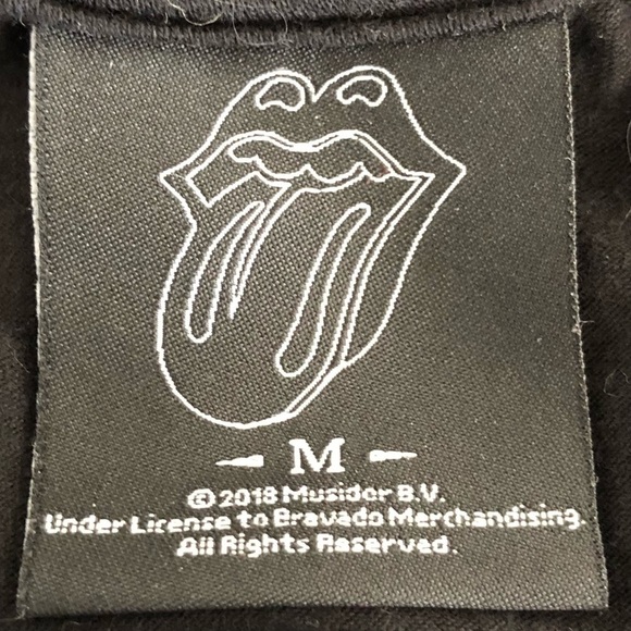 Rolling Stones black lace up neck detail rainbow logo tunic dress medium - Picture 5 of 6